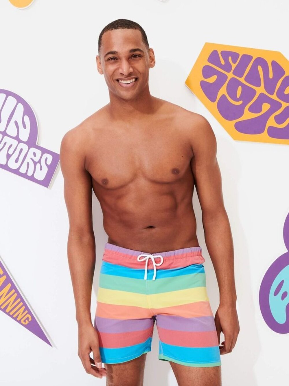 Vilebrequin Mahiti Swim Trunks in Stripe Size Large